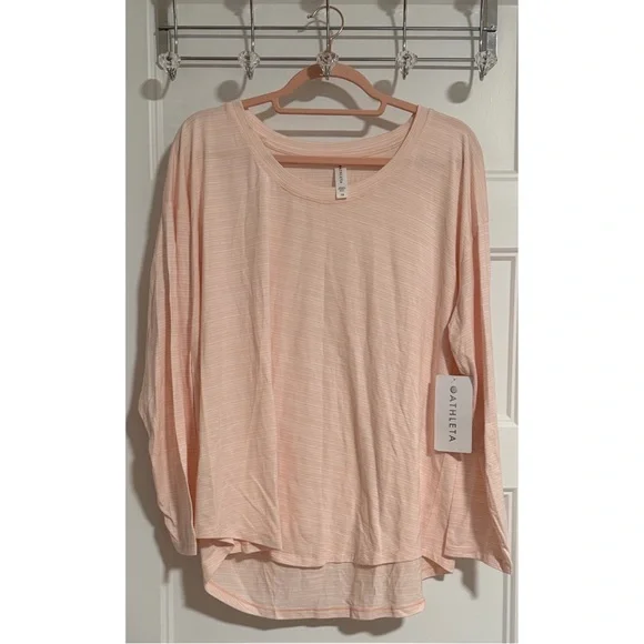 Athleta Cloudlight Stratus Striped Top - Pink NWT SZ 1X - Picture 5 of 14